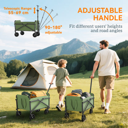62L Festival Trolley on Wheels, Portable Small Folding Trolley Cart