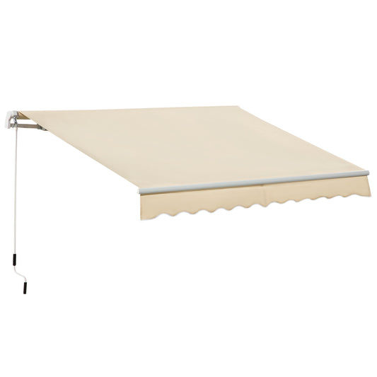 3.5M x 2.5M Manual Awning Canopy Retractable Sun Shade Shelter for Garden Patio
