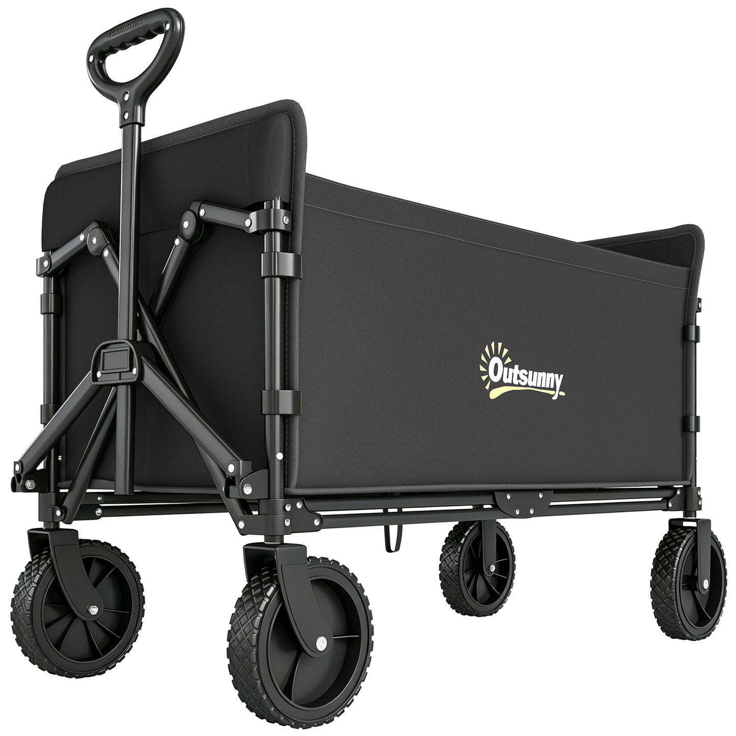 180L Festival Trolley on Wheels, Folding Compact Camping Trolley Cart with Adjustable Handle, 120 KG Capacity for Garden
