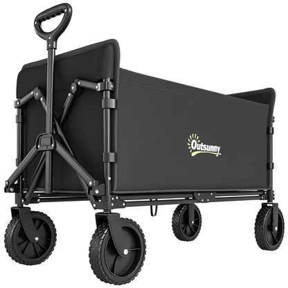 180L Festival Trolley on Wheels, Folding Compact Camping Trolley Cart with Adjustable Handle, 120 KG Capacity for Garden