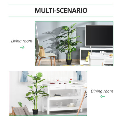 100cm/3.3FT Artificial Monstera Tree Decorative Cheese Plant 21 Leaves with Nursery Pot