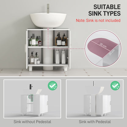 Bathroom Under Sink Cabinet for Basin without or with Pedestal - High Gloss White
