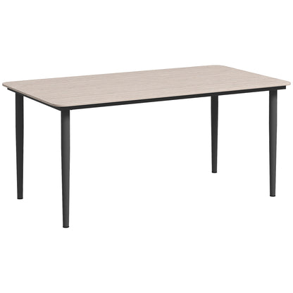 Garden Table, Outdoor Dining Table for 6 People, 160 x 90 x 74 cm, with Rust Resistant Metal Frame, WPC Top, for Balcony