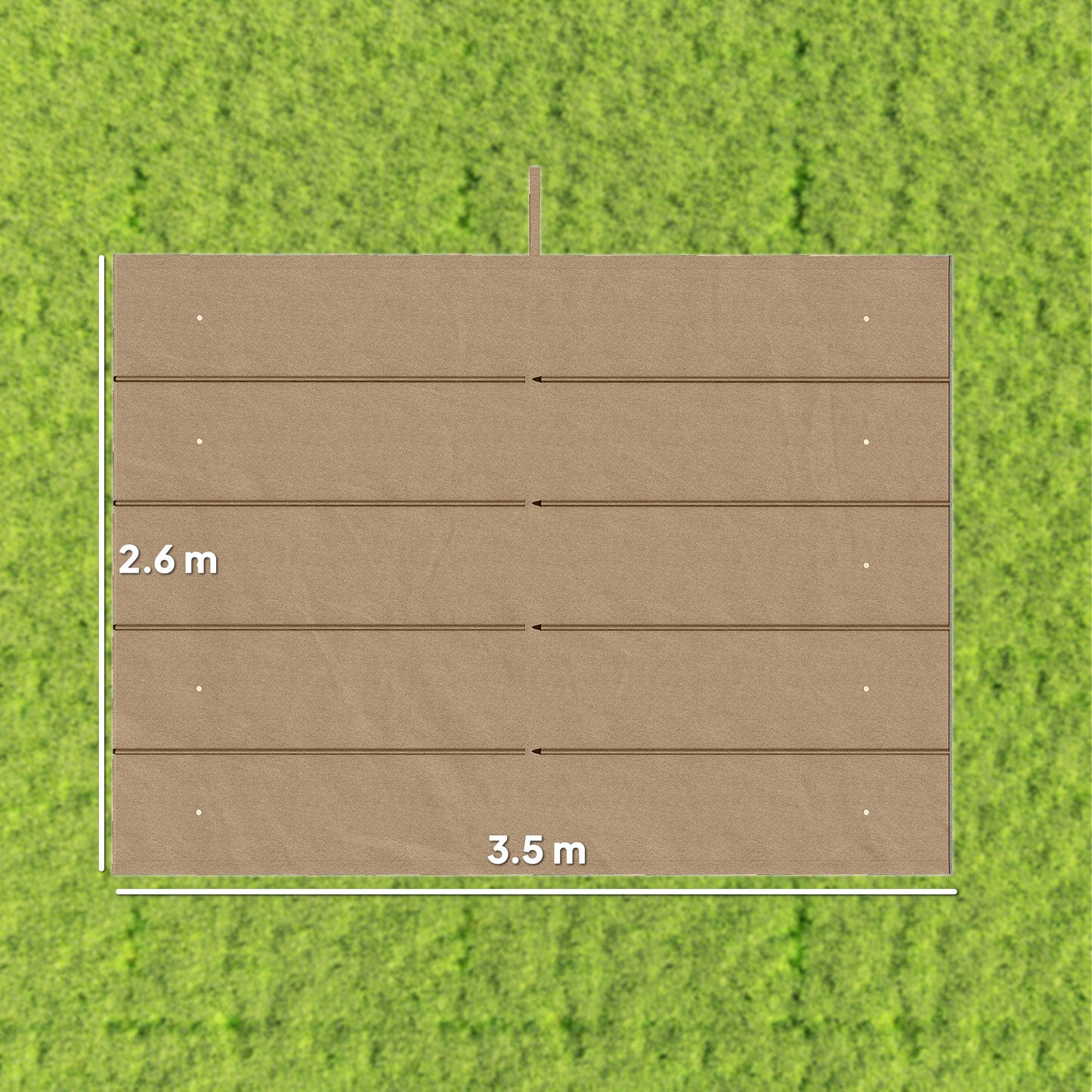 Retractable Pergola Cover, 3.5 x 2.6 m Replacement Canopy Fabric for 4 x 3 m Frame, Roof Top Only, Tan