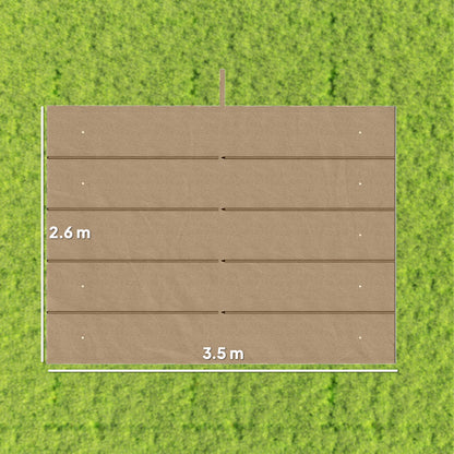 Retractable Pergola Cover, 3.5 x 2.6 m Replacement Canopy Fabric for 4 x 3 m Frame, Roof Top Only, Tan