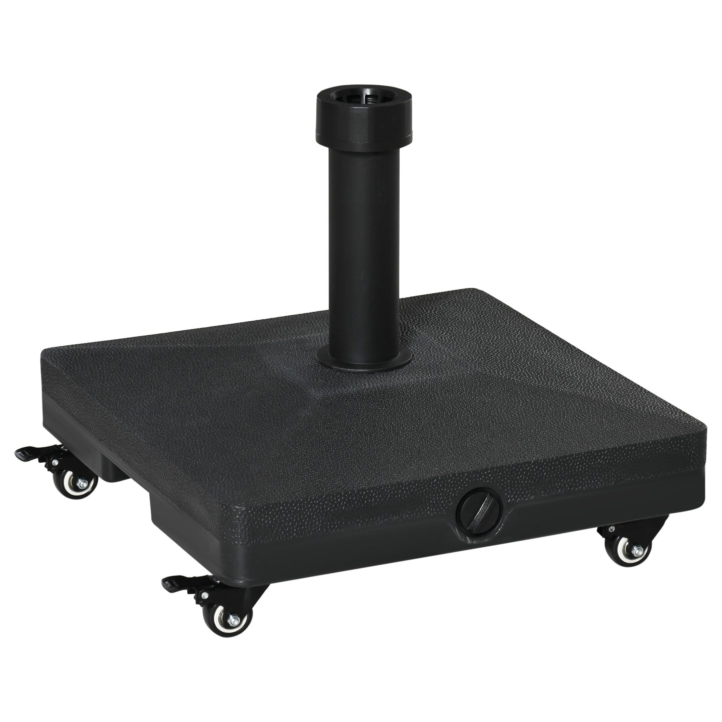 20kg Garden Parasol Base with Wheels Heavy Duty Sand or Water Filled Patio Umbrella Base for Outdoor Deck Beach Black
