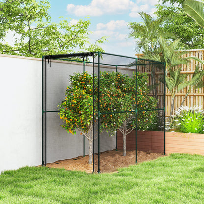 Fruit Cage Bird Netting, Brassica Cage Plant Protection Tent with Zipped Door, Anti Bird, Insects, Small Animals, Black