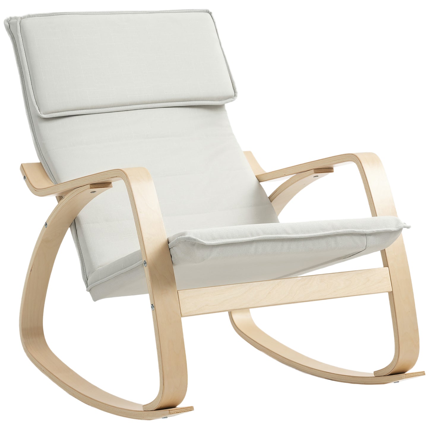 Comfortable Relax Rocking Chair, Upholstered Lounge Chair Recliner with High Back and Headrest for Living Room, Bedroom