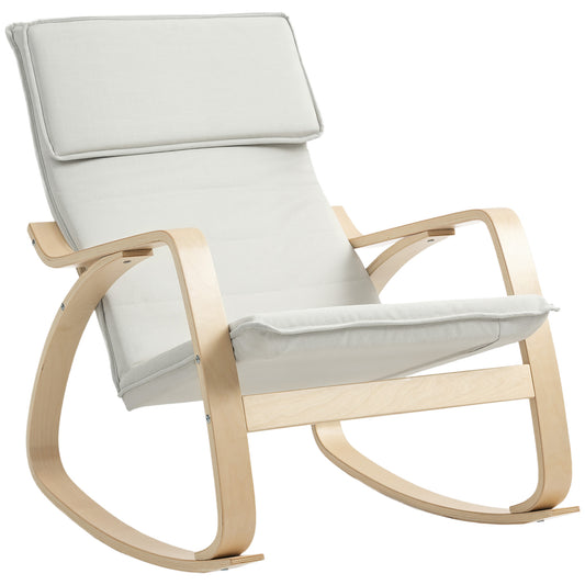 Comfortable Relax Rocking Chair, Upholstered Lounge Chair Recliner with High Back and Headrest for Living Room, Bedroom