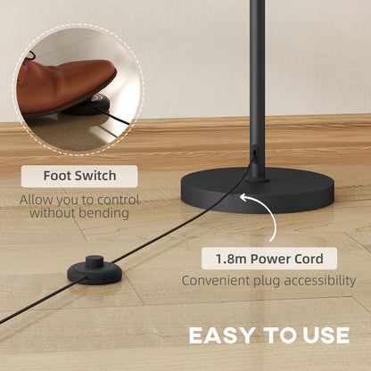 Floor Lamp, 165 cm Tall Standing Lamp with 3 Light and Foot Switch for Living Room, Bedroom, Bedside, Office