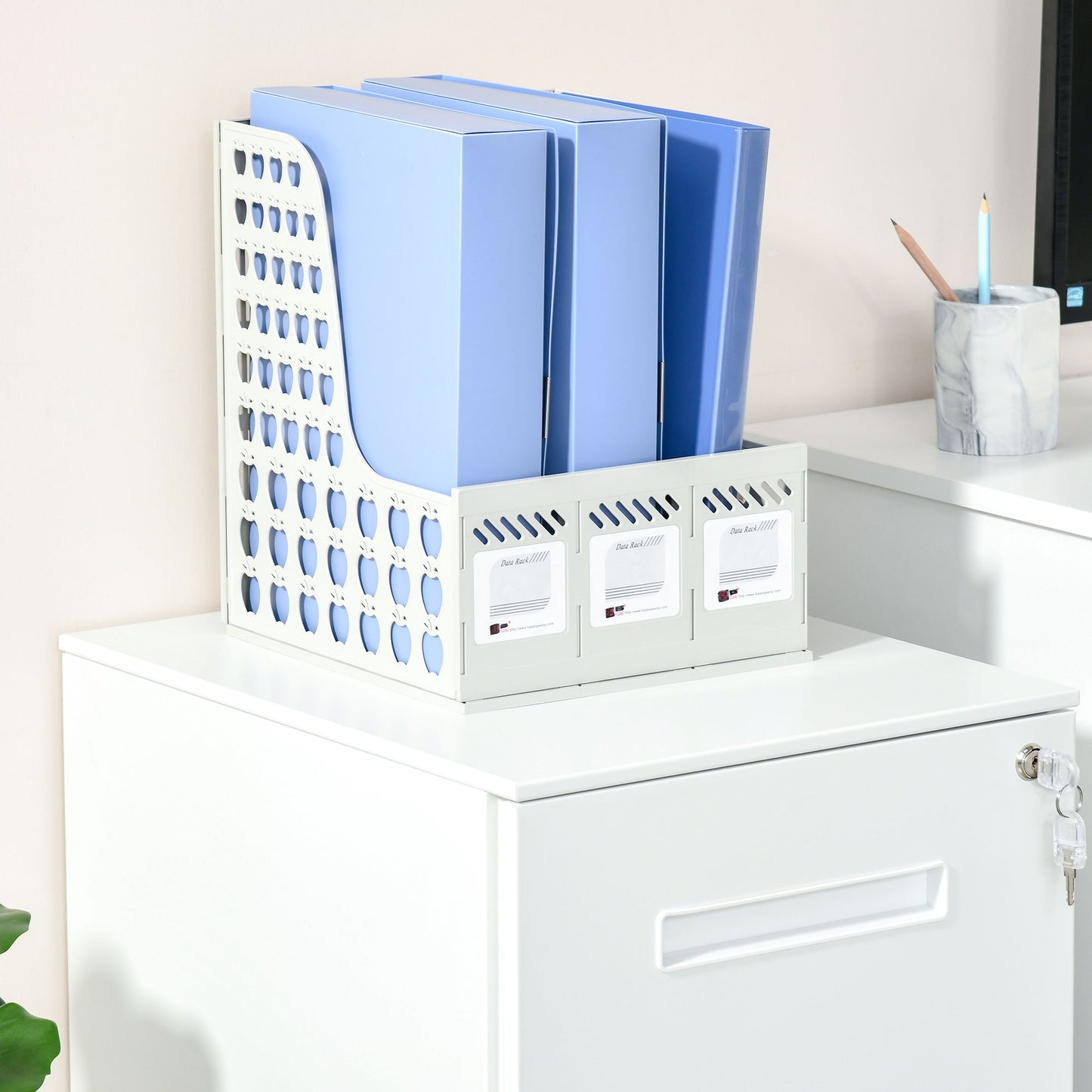 Metal Mobile File Cabinet with Wheels, Lockable 2 Drawer Filing Cabinet for A4, Legal, Letter