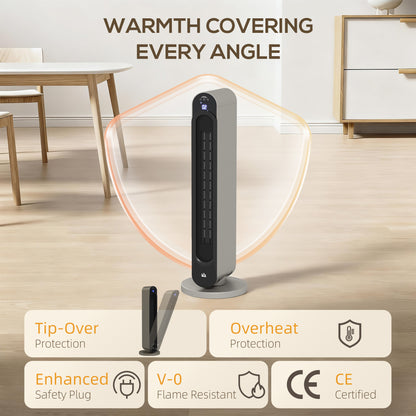 2kW PTC Ceramic Tower Heater, 10-35°C Temperature Range