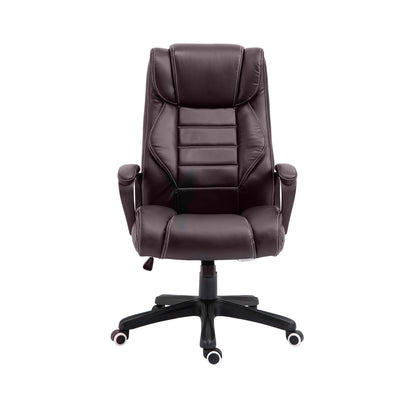 Office Chair with 6-Point Maaage, PU Desk Chair with Padded Seat and Armrest, Computer Chair with Tilt Function for Home