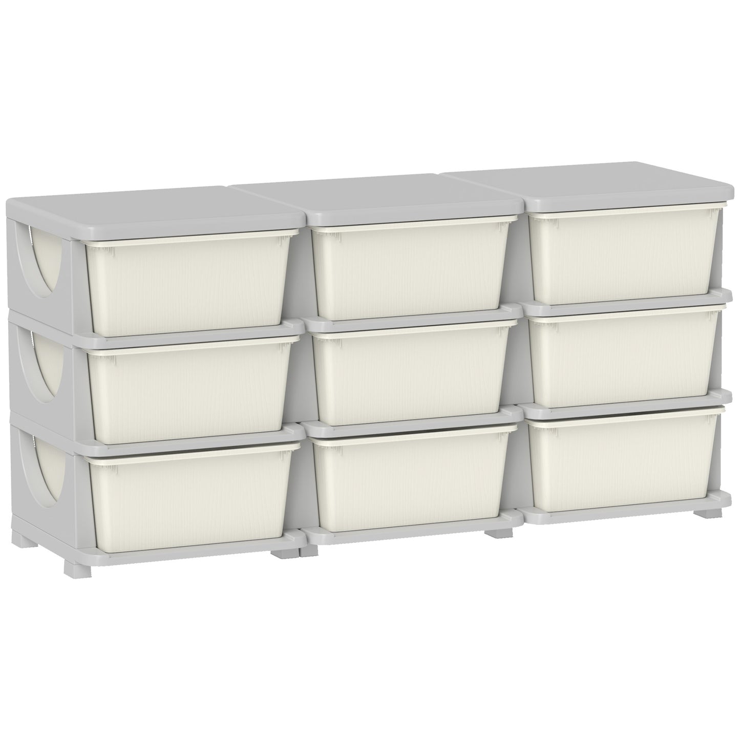 Kids Storage Unit, with Nine Drawers - Cream