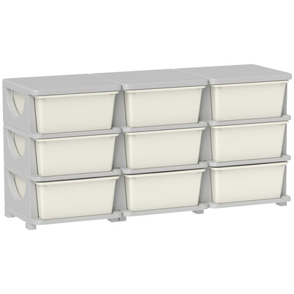 Kids Storage Unit, with Nine Drawers - Cream