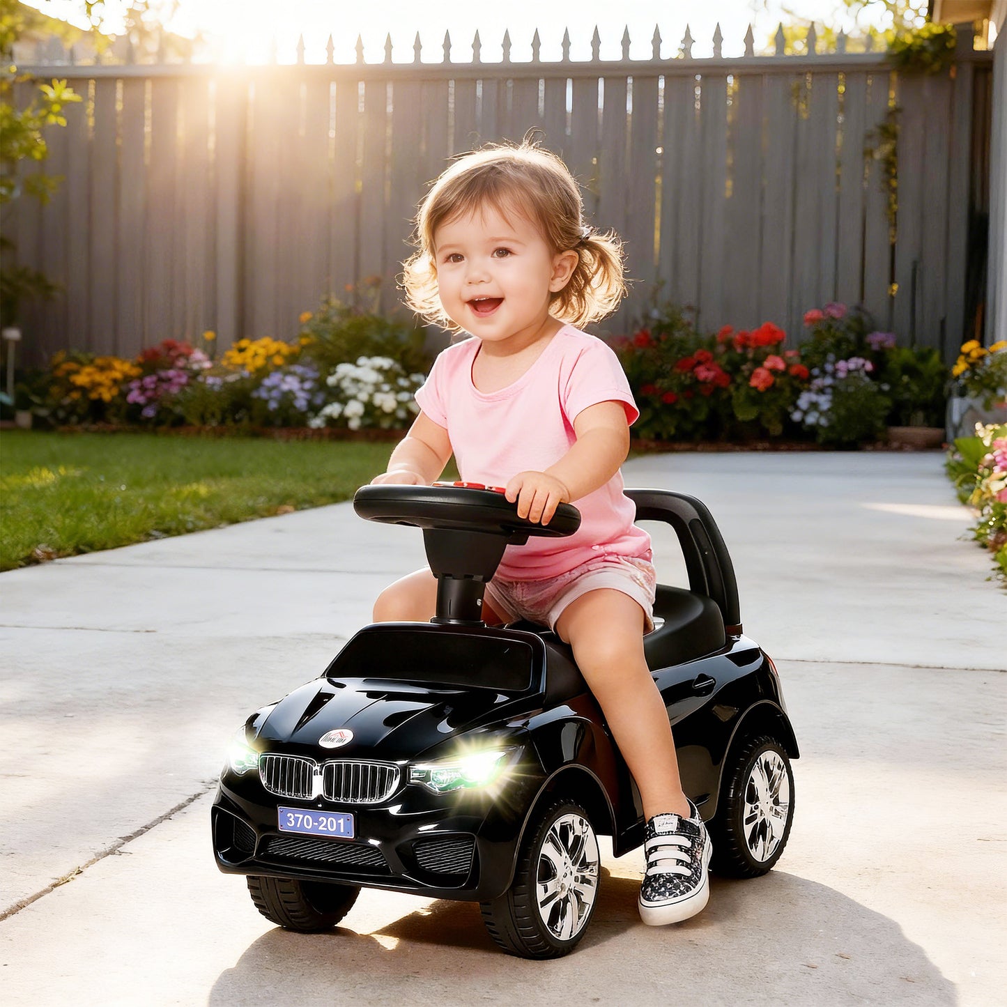 Ride on Car Baby Toddler Walker Foot to Floor Sliding Car Slider, Black