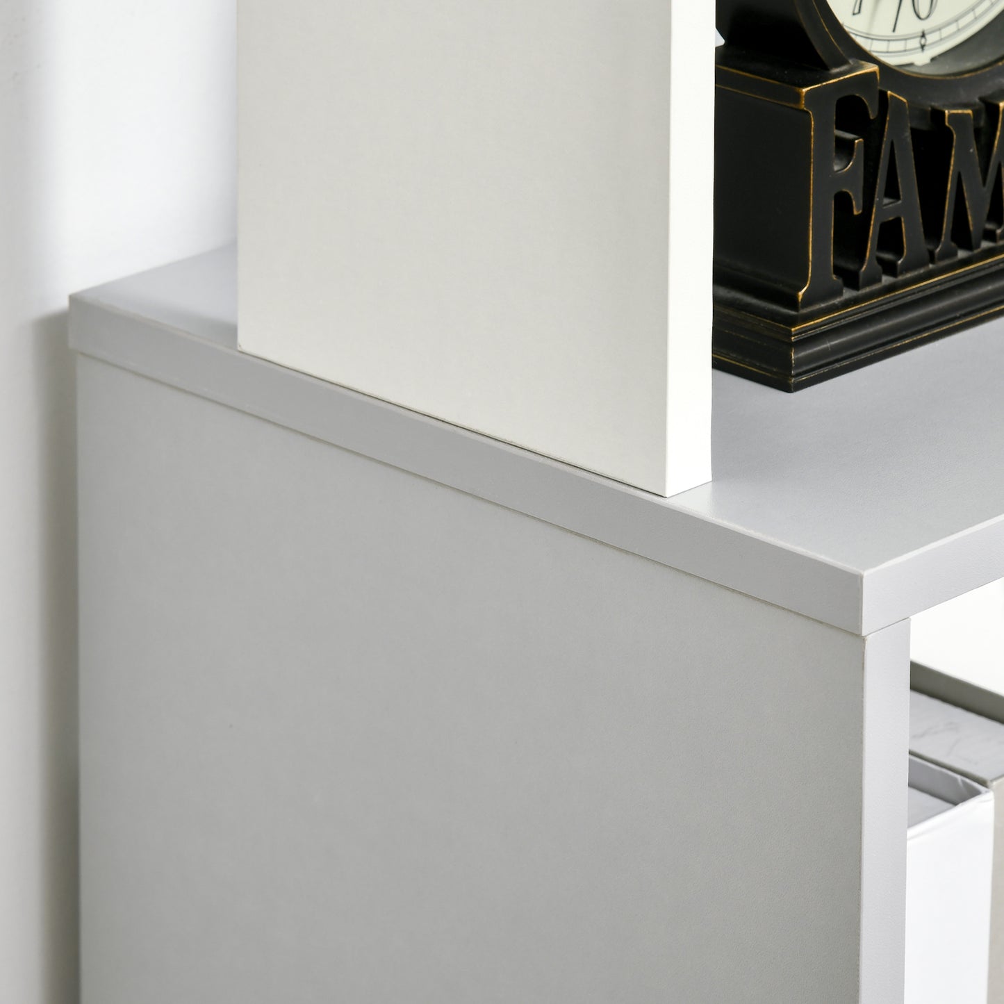 Modern 5-Tier Bookshelf, Freestanding Bookcase Storage Shelving for Living Room Home Office Study, White and Light Grey