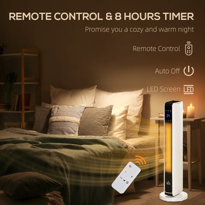 1100W/2200W Space Heater with 65° Oscillation, Electric Heater with 2 Heat and Fan, 8-Hour Timer
