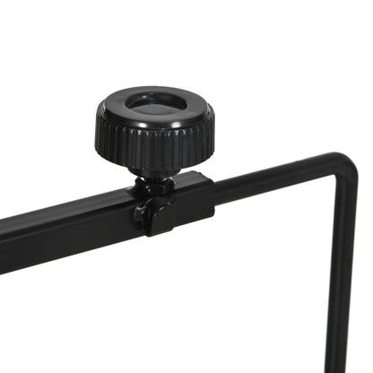 Adjustable Height and Length Reptile Lamp Stand Holder with Hook Hanging, Base - Black
