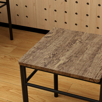 Five-Piece Minimal Dining Set - Oak-Effect/Black