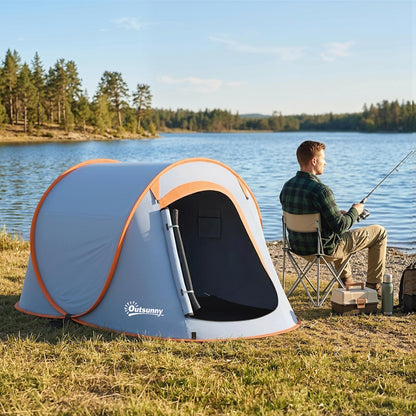 Two-Man Pop-Up Dome Tent, with Accessories - Grey