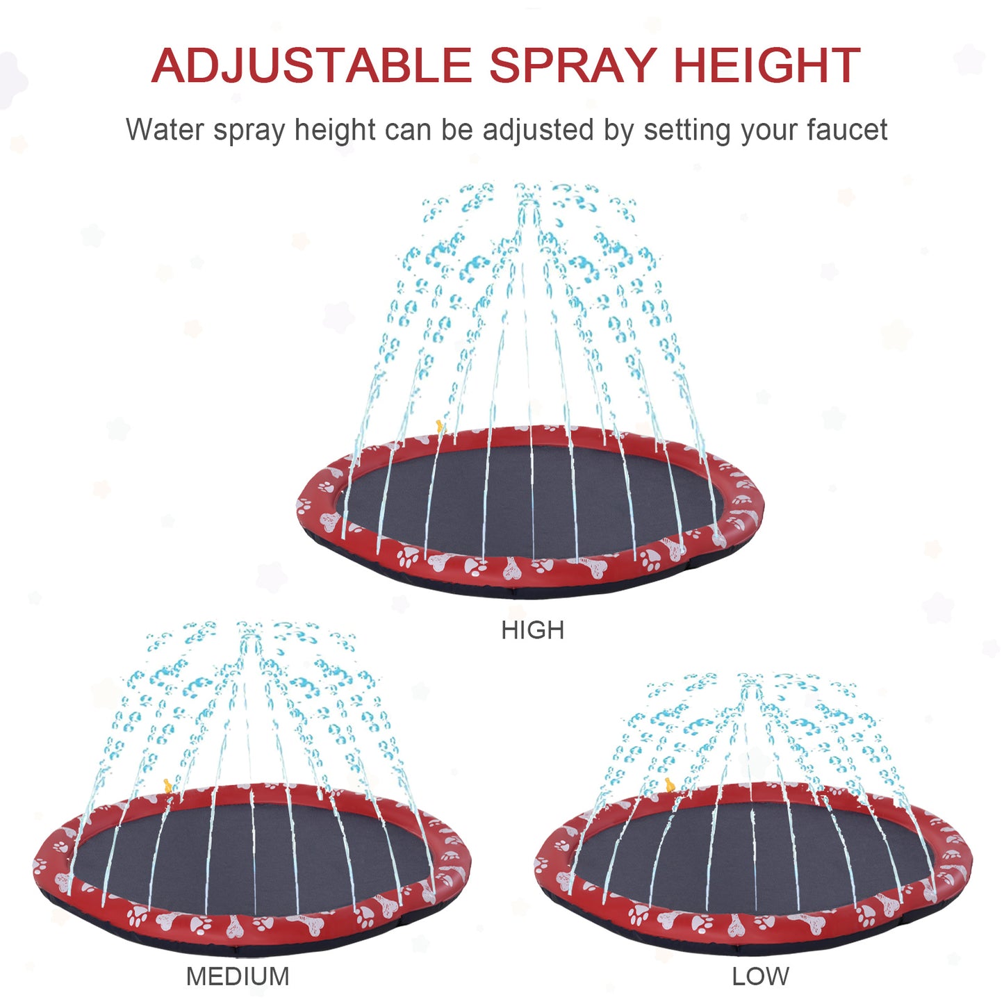 Dog Splash Pad, Pet Sprinkler Mat, Non-Slip Dog Paddling Pool
