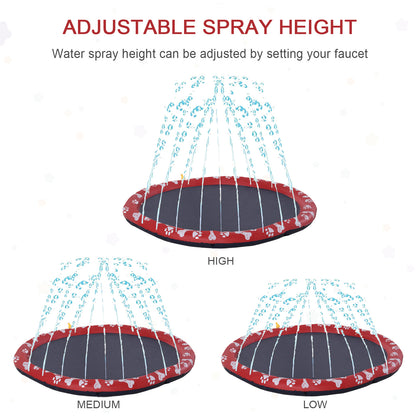 Dog Splash Pad, Pet Sprinkler Mat, Non-Slip Dog Paddling Pool