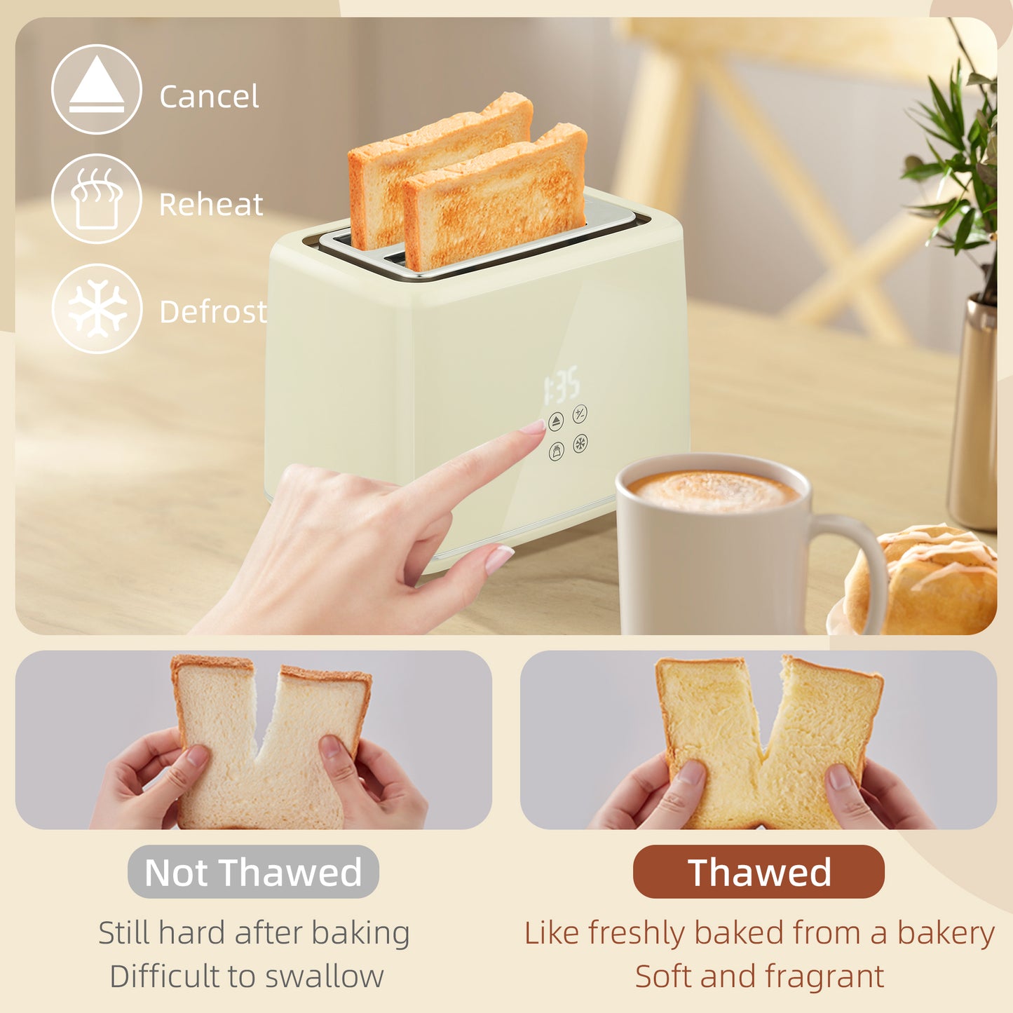 Digital Stainless Steel Kettle and Toaster Set, 1.5L 3000W Fast Boil Kettle, 2 Slice Toaster with 7 Level Browning Controls