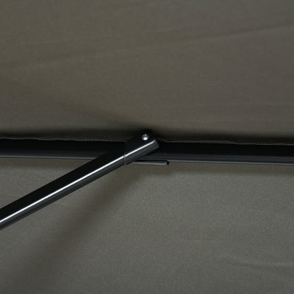 2.5 x 2.5m Patio Offset Parasol Umbrella Cantilever Hanging Aluminium Sun Shade Canopy Shelter 360° Rotation