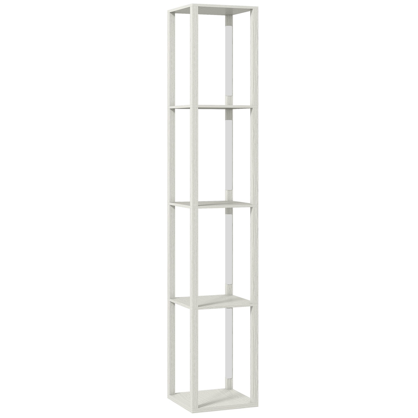 Floor Lamp with Shelves and 3 Brightness Levels - Oak