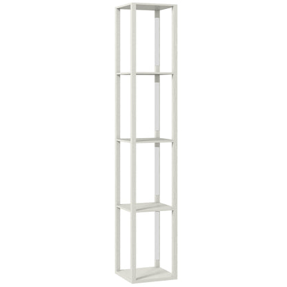 Floor Lamp with Shelves and 3 Brightness Levels - Oak