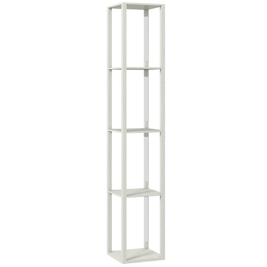 Floor Lamp with Shelves and 3 Brightness Levels - Oak