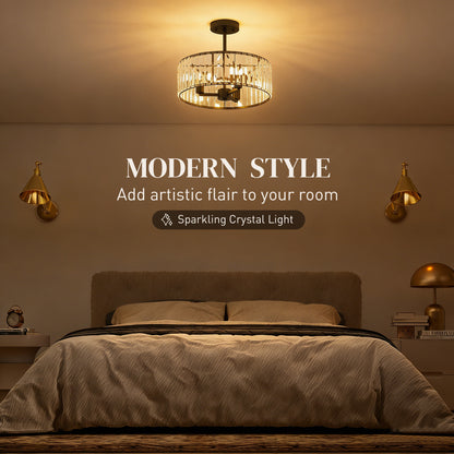 Crystal Ceiling Light, Semi Flush Mount Modern Crystal Chandelier Ceiling Light, E14 Base 3-Lights, Bulbs Not Included