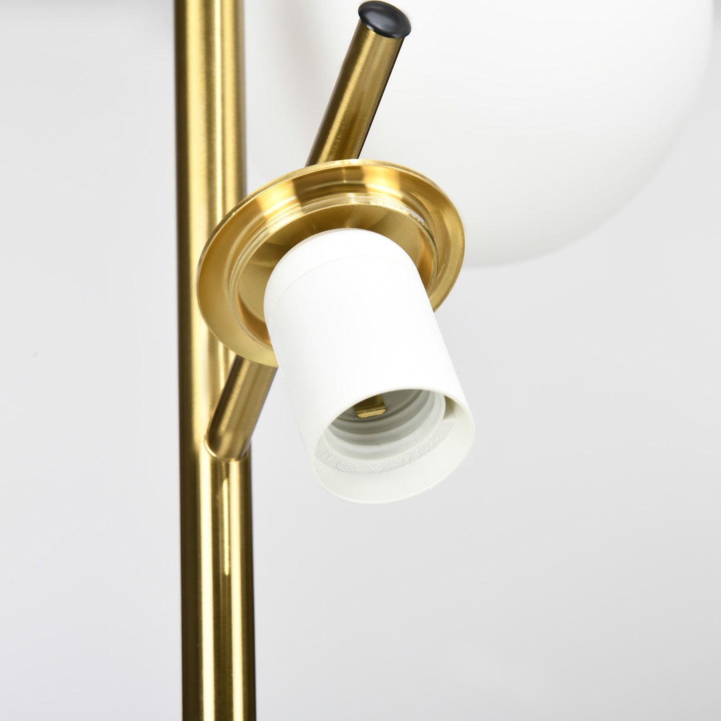 3-Light Tree Floor Lamps for Living Room, Modern Standing Lamp for Bedroom with Globe Lampshade