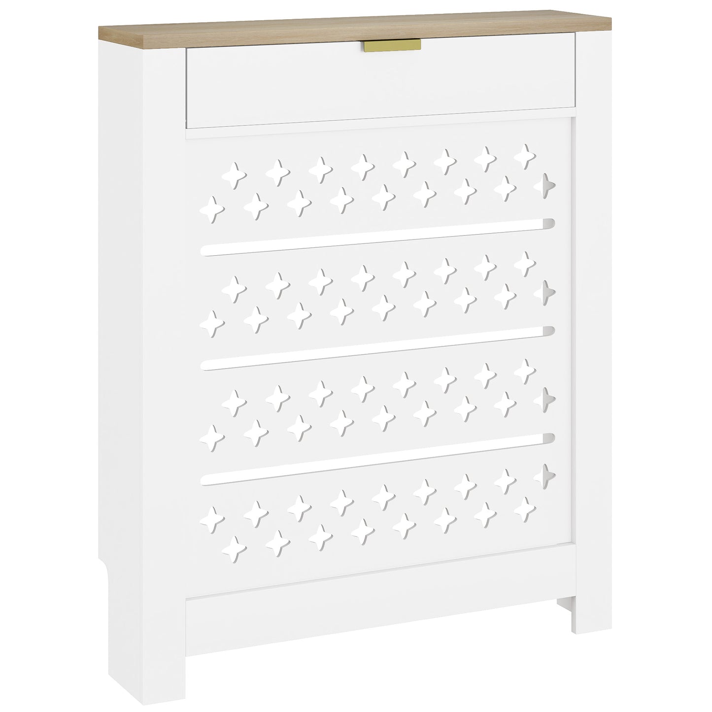 78 x 19 cm Minimal Radiator Cover, with Drawer - White