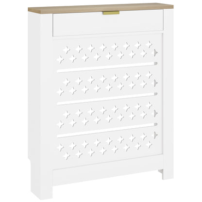 78 x 19 cm Minimal Radiator Cover, with Drawer - White