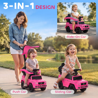 3 in 1 Kids Children Ride on Push Car Toddler Sliding Car G350 Licensed Walker Foot to Floor Slider Push-Along with Horn Stee