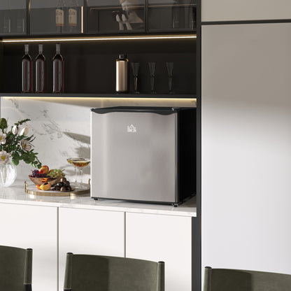 46 Litre Table Top Mini Fridge, Small Fridge with Ice Box, Reversible Door, Adjustable Temperature and Legs for Bedrooms