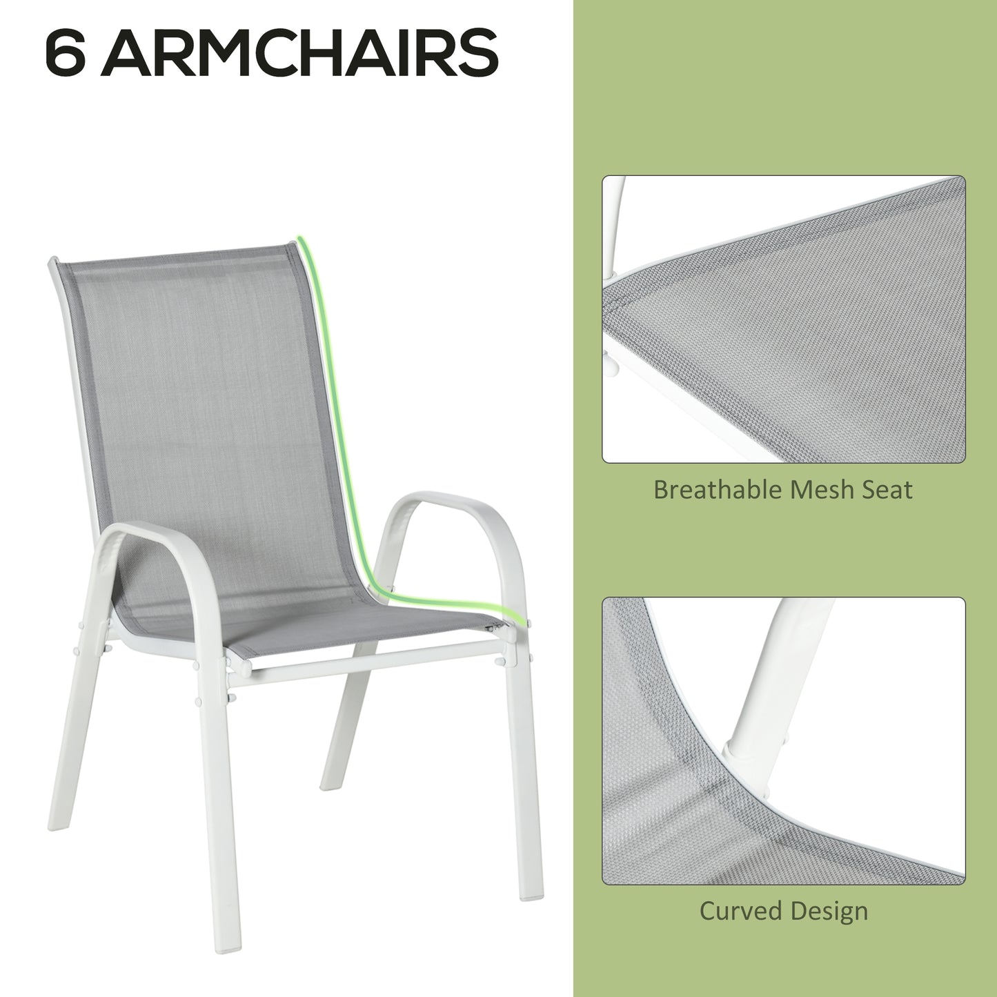Seven-Piece Outdoor Dining Set - Grey