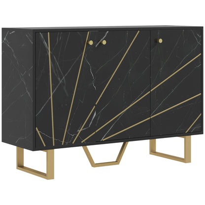 Sideboard Storage Cabinet, Modern Storage Cupboard with Adjustable Shelves and Metal Legs for Living Room, Kitchen