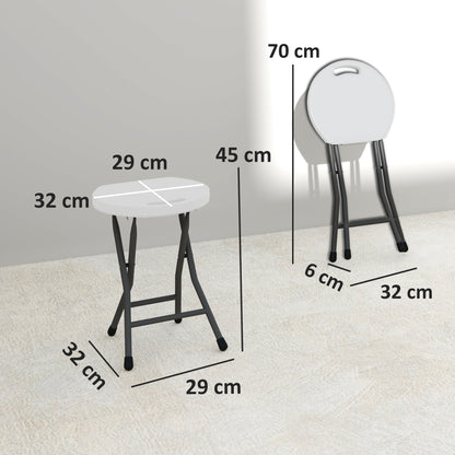 Set of Four Folding Carry Stools - White