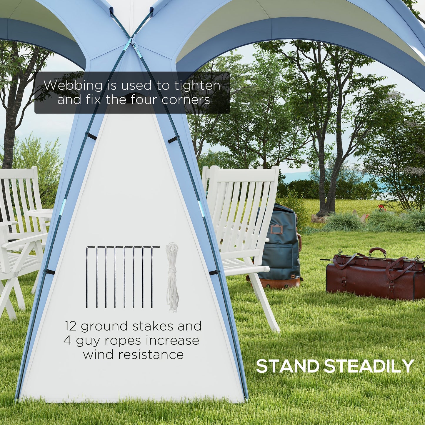 3.5 x 3.5M Camping Gazebo, Outdoor Event Shelter Dome Tent Garden Sun Shelter Patio Spire Arc Pavilion Camp Sun Shade Tent fo