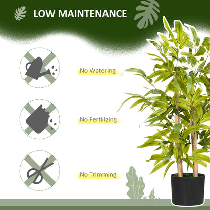 Artificial Plants Bamboo Tree in Pot Desk Fake Plants for Home Indoor Decor, 15x15x60cm, Green