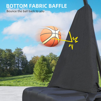 245-305cm Adjustable Basketball Hoop and Stand, with Wheels, Black