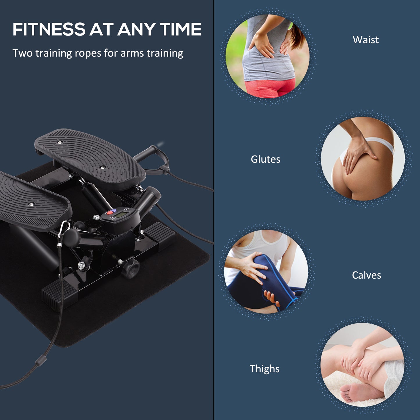 Portable Mini Stepper, Exercise Fitness Machine for Legs Arms Thigh Toner Toning Machine