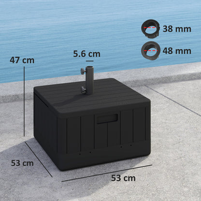 Garden Parasol Base Outdoor Umbrella Stand with Wheels Handles, Garden Umbrella Base, Filled Up to 80kg