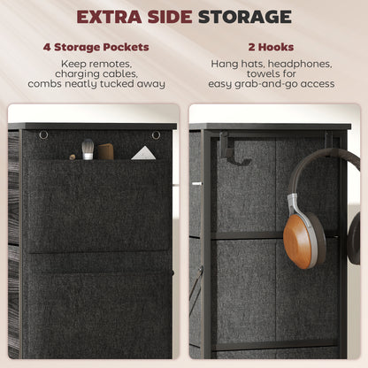 Chest of Four Fabric Drawers - Black