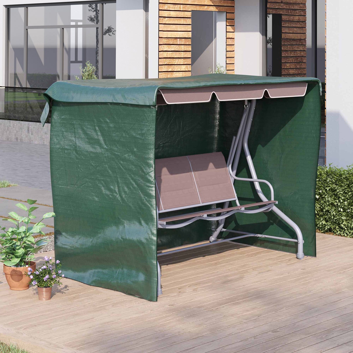 Patio 3 Seater Swing Chair Bench Cover Outdoor Garden Furniture Rain Protection Cover Protector Waterproof Anti-UV