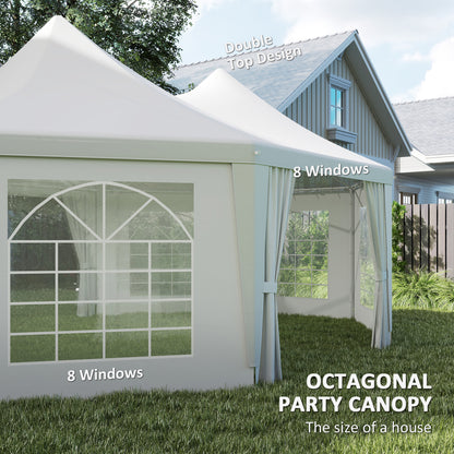 6.8 x 5m Octagonal Marquee Gazebo - White