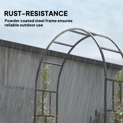 Steel Garden Arch, 2.2m High x 1.5m Wide Metal Garden Trellis for Climbing Plants Roses Wisteria Vines